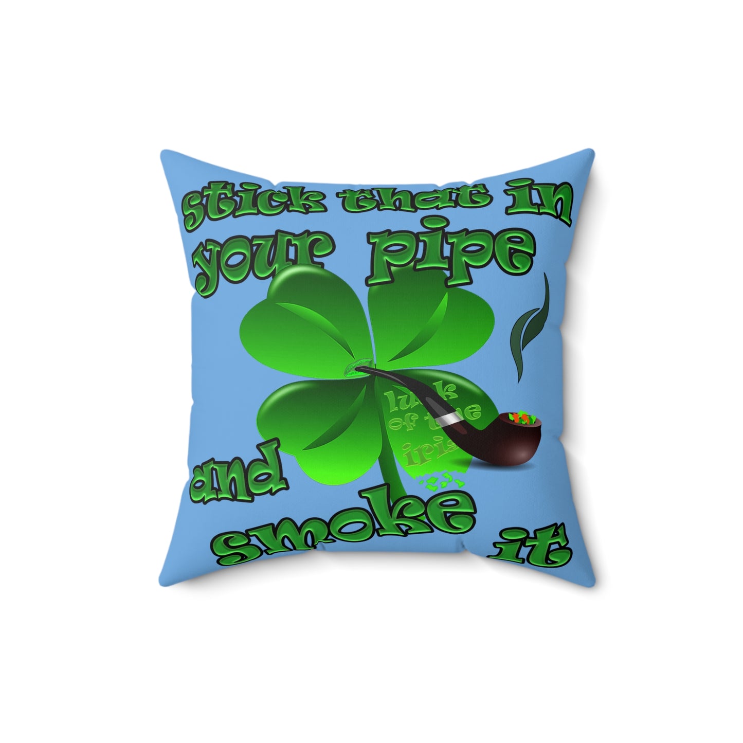 celtics logo - Spun Polyester Square Pillow - (light blue)