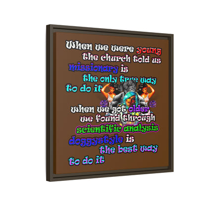 doggystyle - framed canvas art (brown)