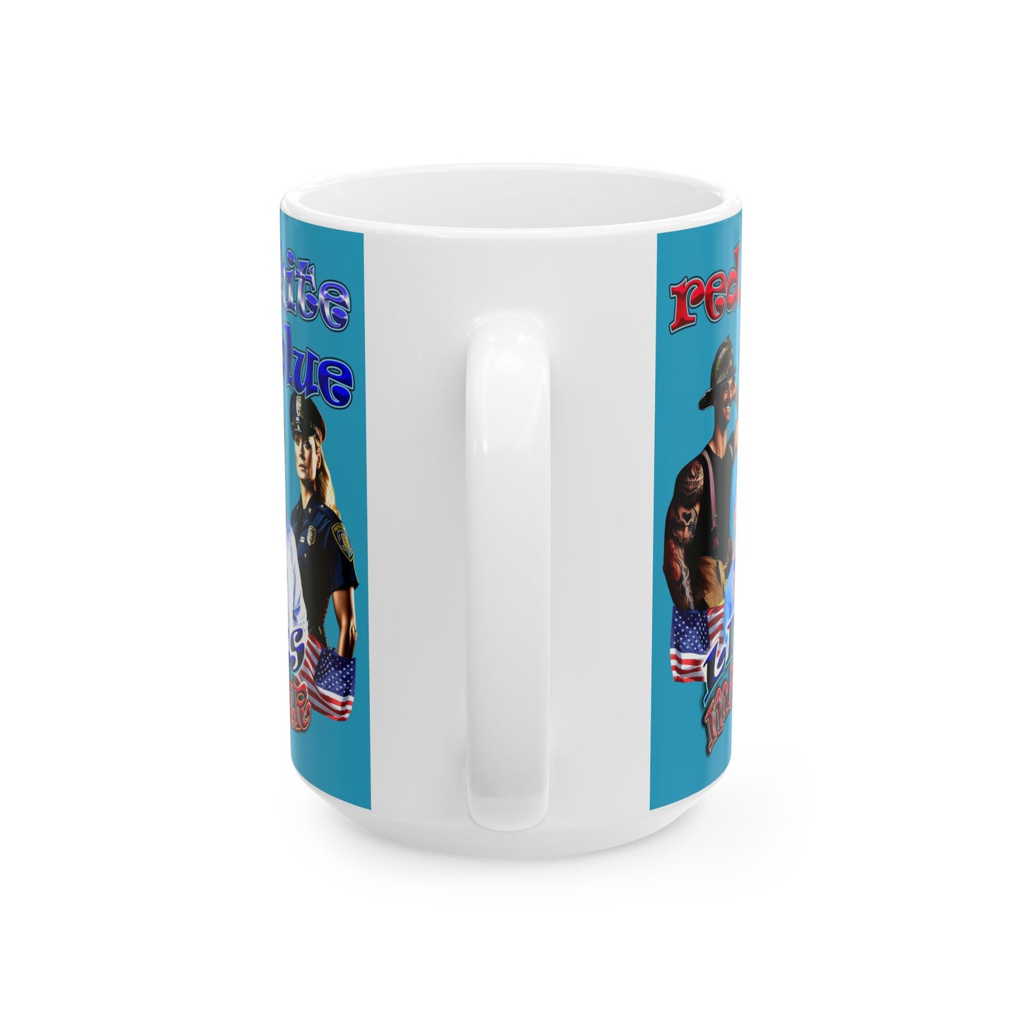 rw&b lives matter - White Mug (turquoise)