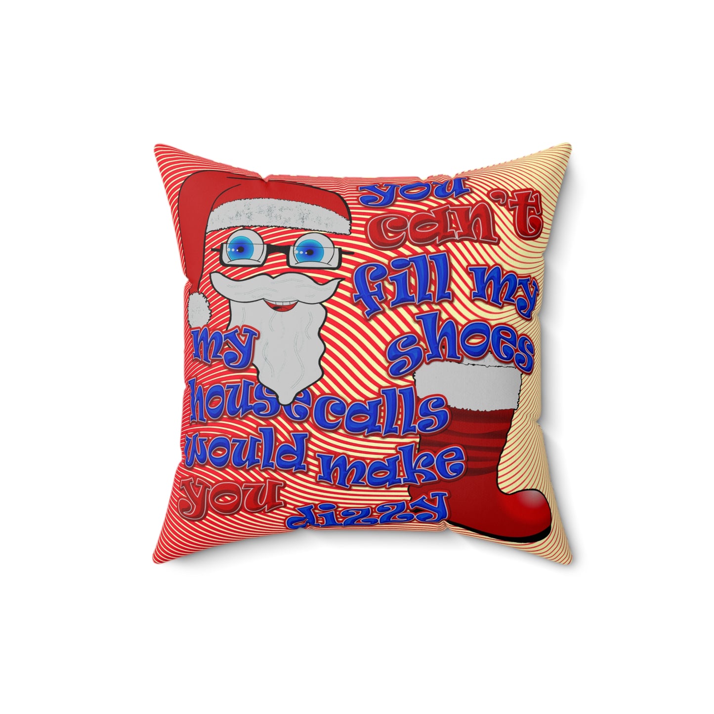 santa's shoes - Spun Polyester Square Pillow - (yellow-orange wave)