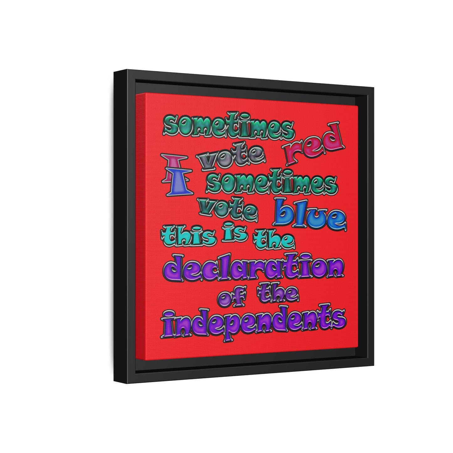 declaration of the independents - framed canvas art (red)