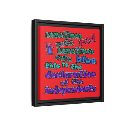 declaration of the independents - framed canvas art (red)
