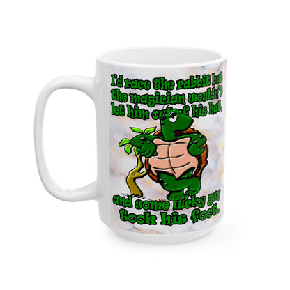 turtle race - White Mug (white marble)