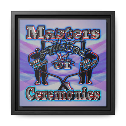 em cee squared - framed canvas art (light blue-pink wave)