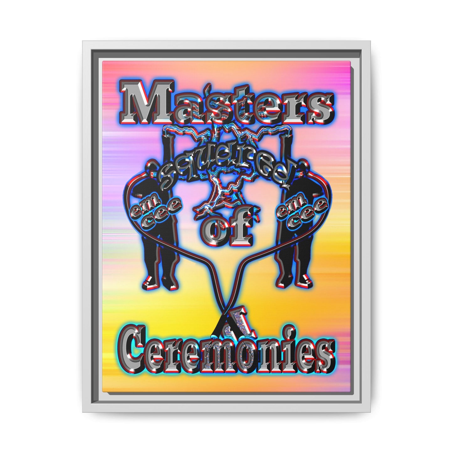 em cee squared - framed canvas art (color blur)