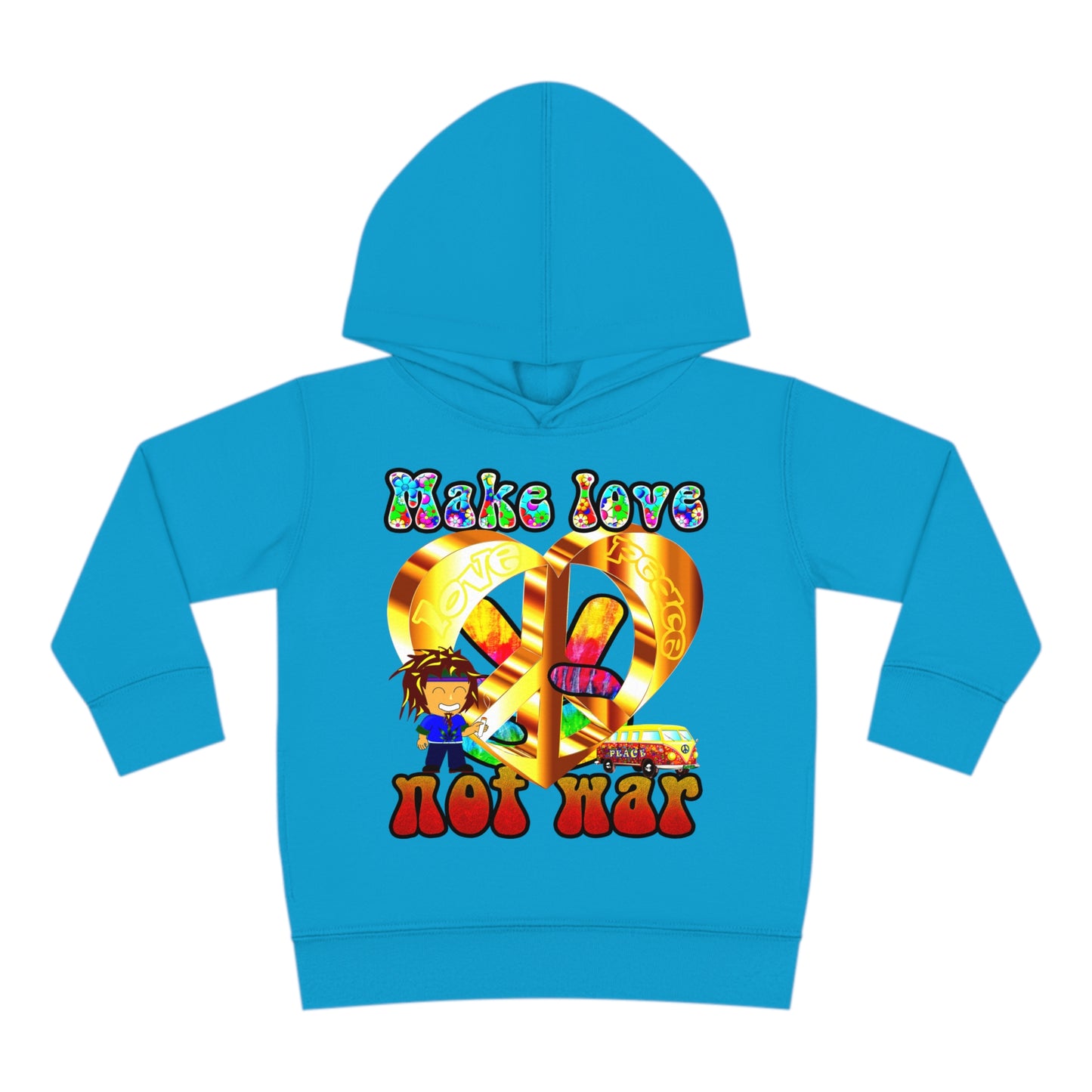 love peace - Toddler Pullover Fleece Hoodie