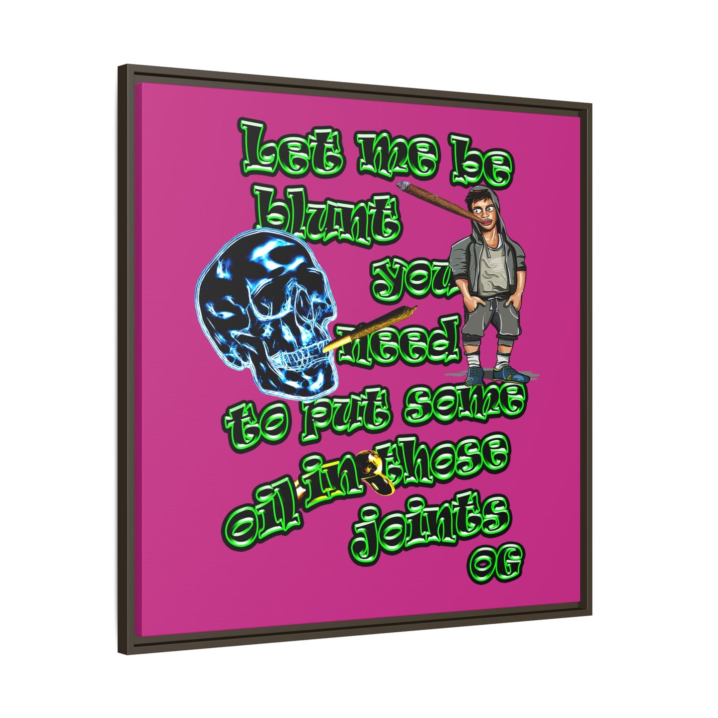og - framed canvas art (pink)