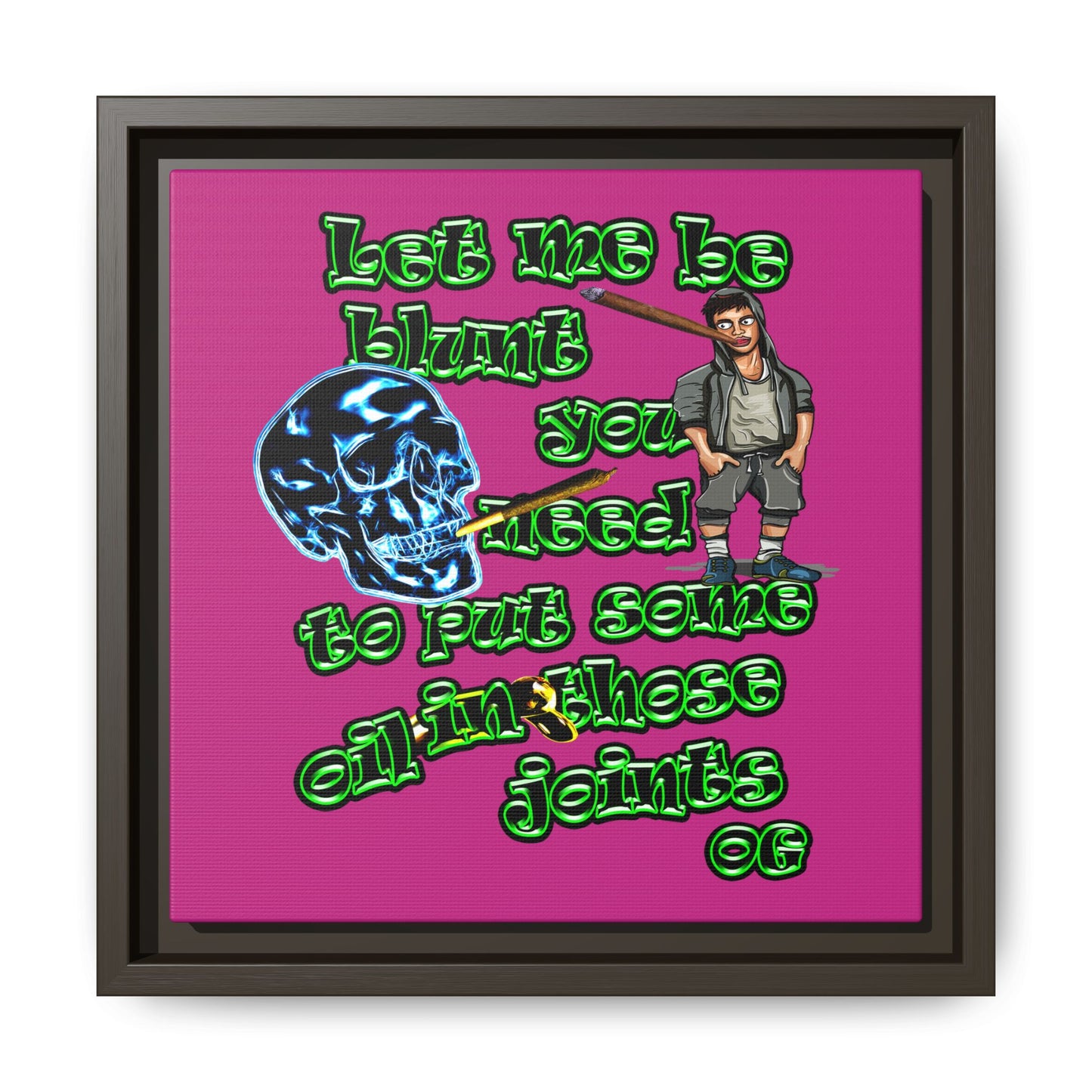 og - framed canvas art (pink)