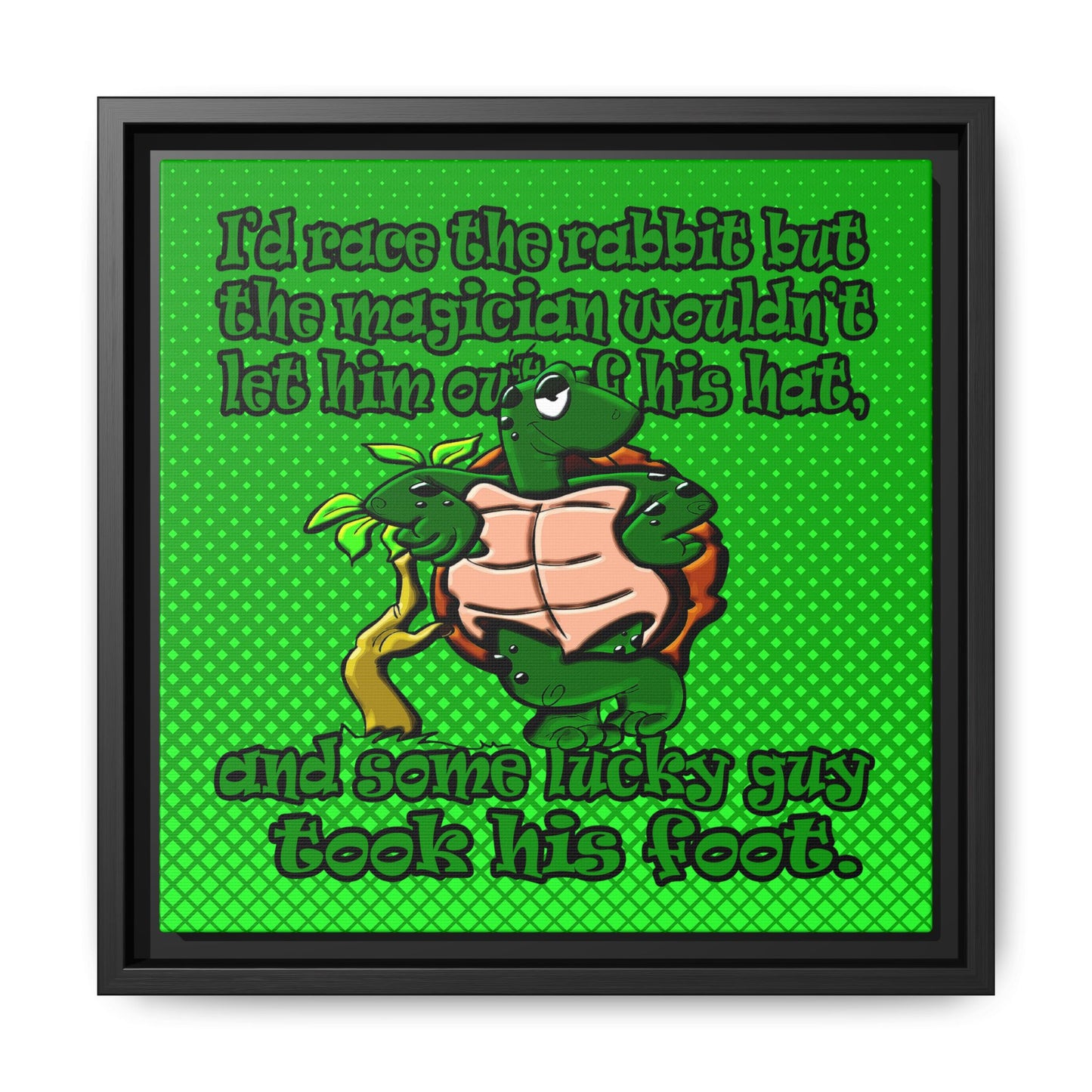 turtle race - framed canvas art (logo green)
