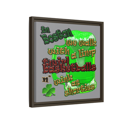 celtics logo - framed canvas art (grey)