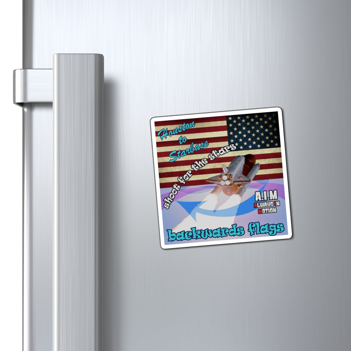 shoot for the stars - Magnets - (light blue-pink wave)