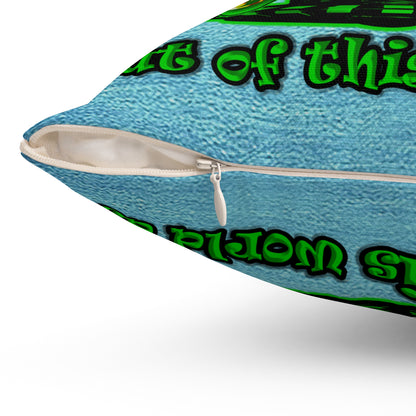 disc jockey - Spun Polyester Square Pillow - (faded dark blue)
