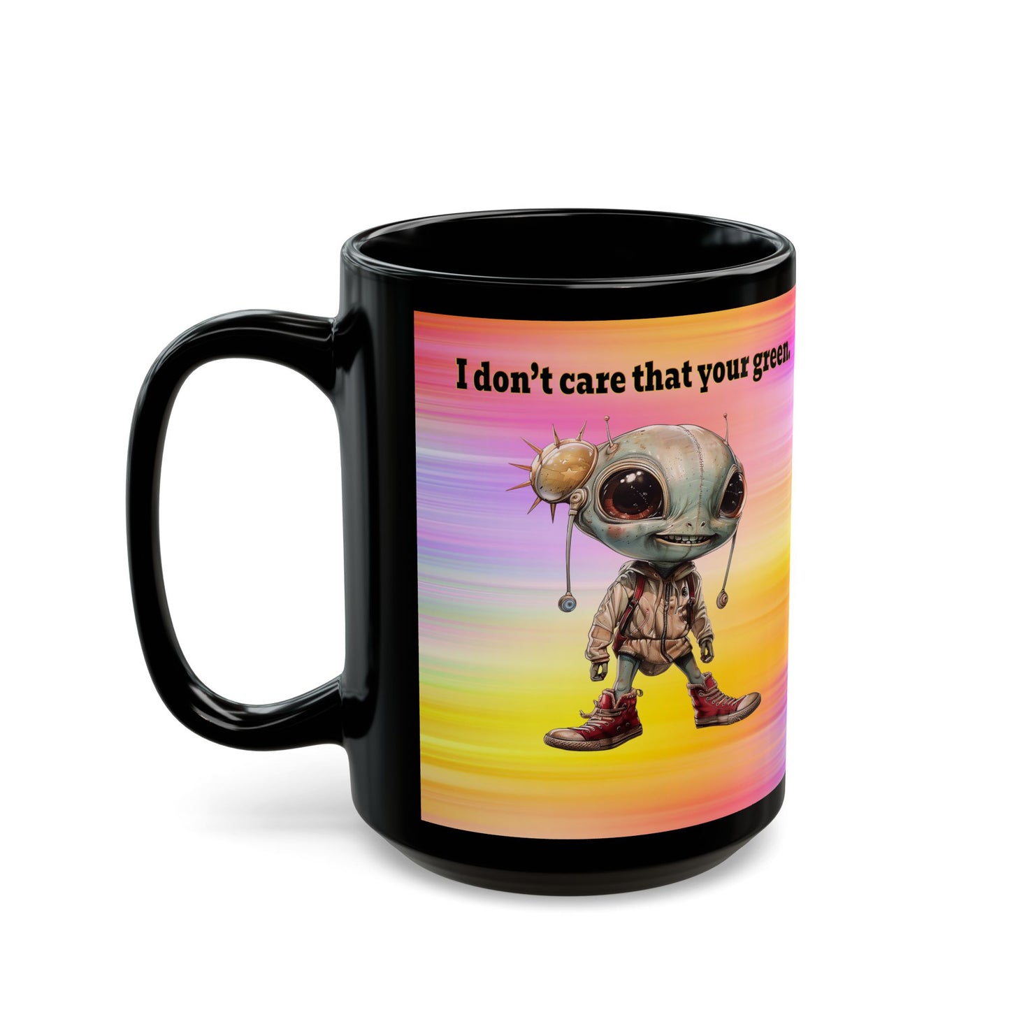 I don't care that your grey - Black Mug (color blur)