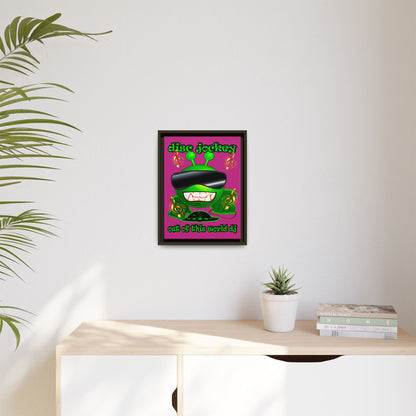 disc jockey - framed canvas art (pink)