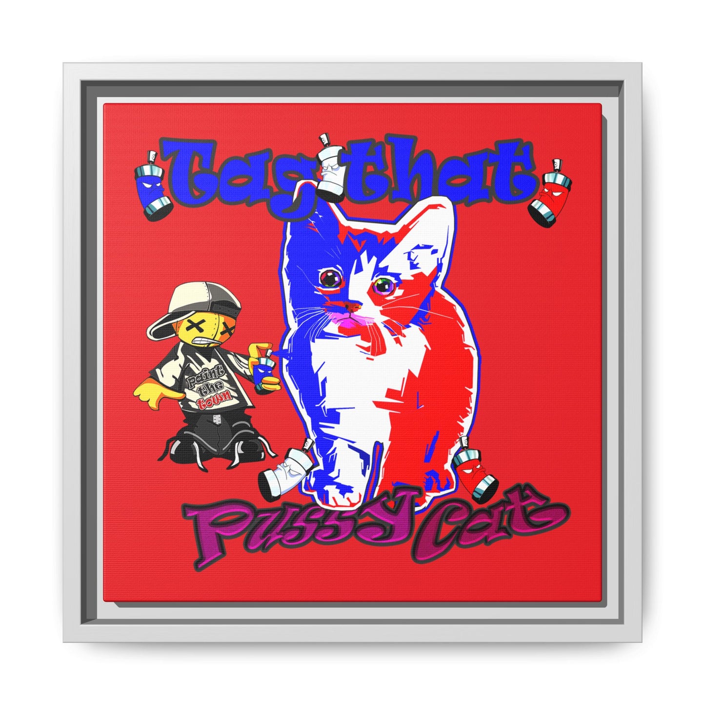 tag that - framed canvas art (red)