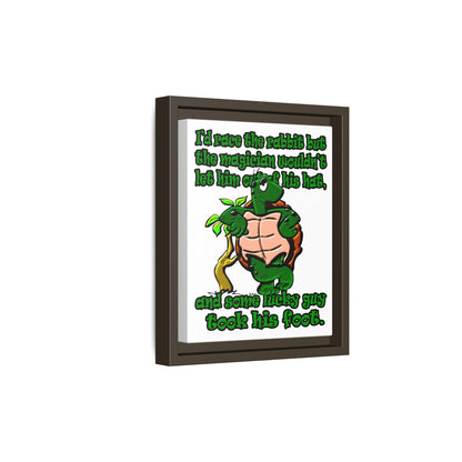 turtle race - framed canvas art (white)