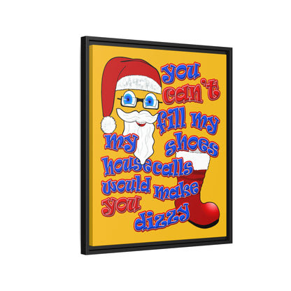 santa's shoes - framed canvas art (yellow)