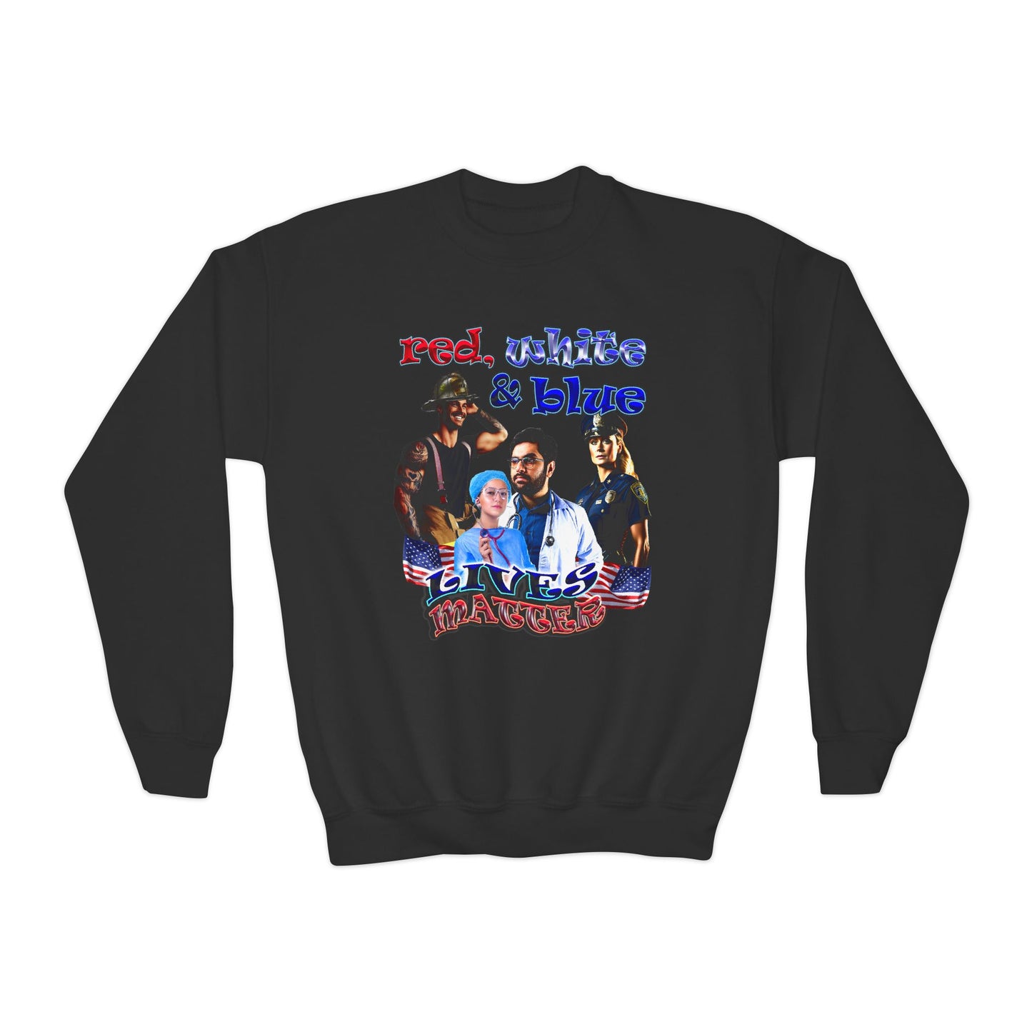 rw&b lives matter - Youth Crewneck Sweatshirt