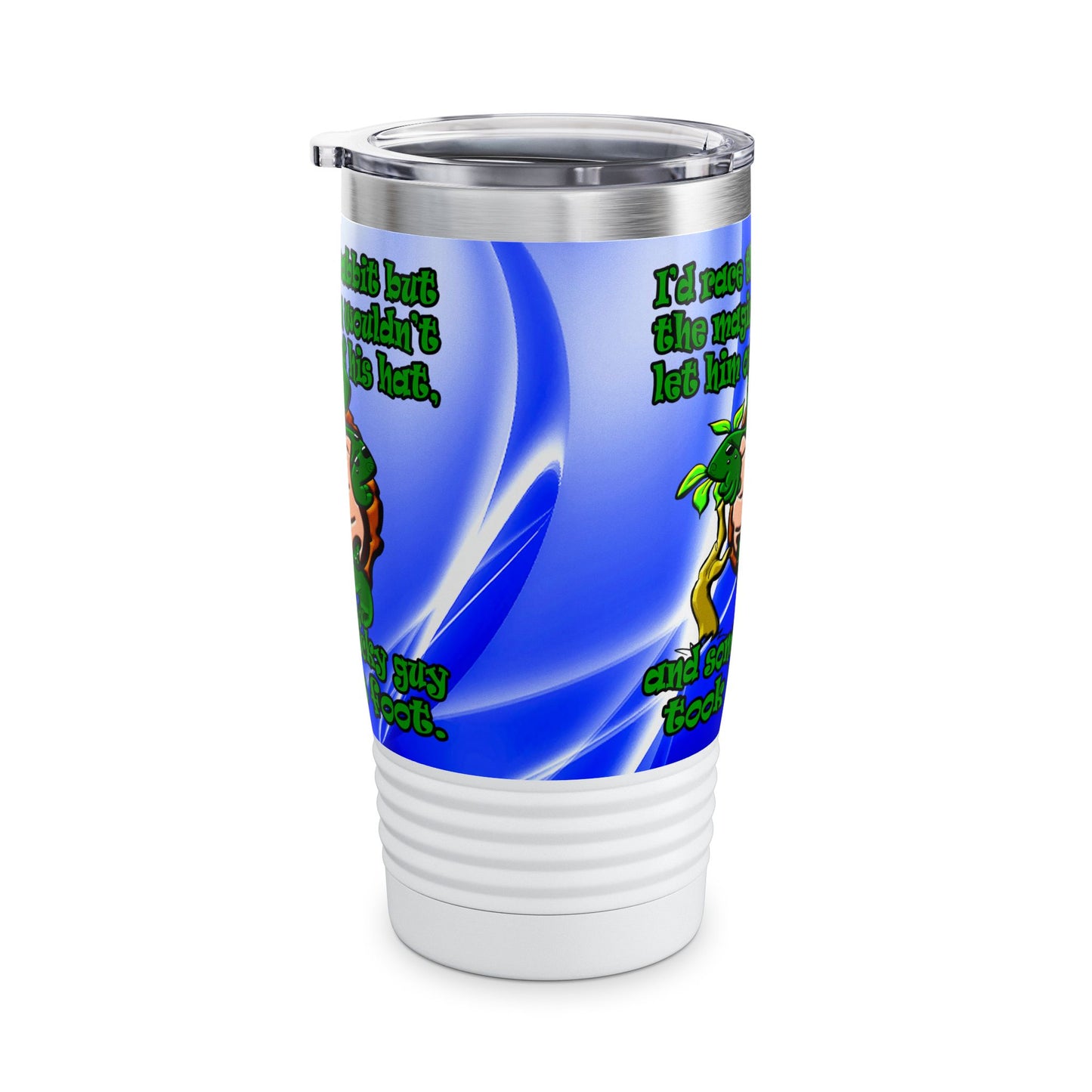 turtle race - Ringneck Tumbler, 20oz (blue-white wave)