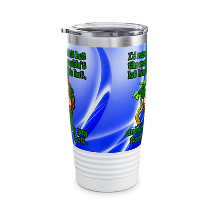 turtle race - Ringneck Tumbler, 20oz (blue-white wave)