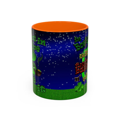 celtics logo - Accent Mug ('snoops' background)