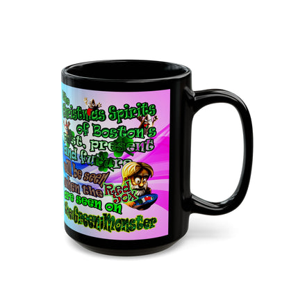 christmas spirits of boston - Black Mug (light blue-pink wave)