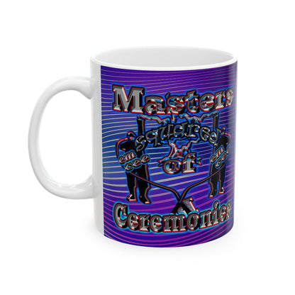em cee squared - White Mug (purple wave)