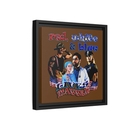 rw&b lives matter - framed canvas art (brown)