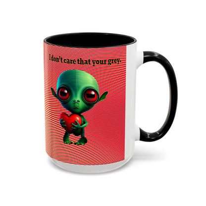 I don't care that your grey - Accent Mug (yellow-orange wave)