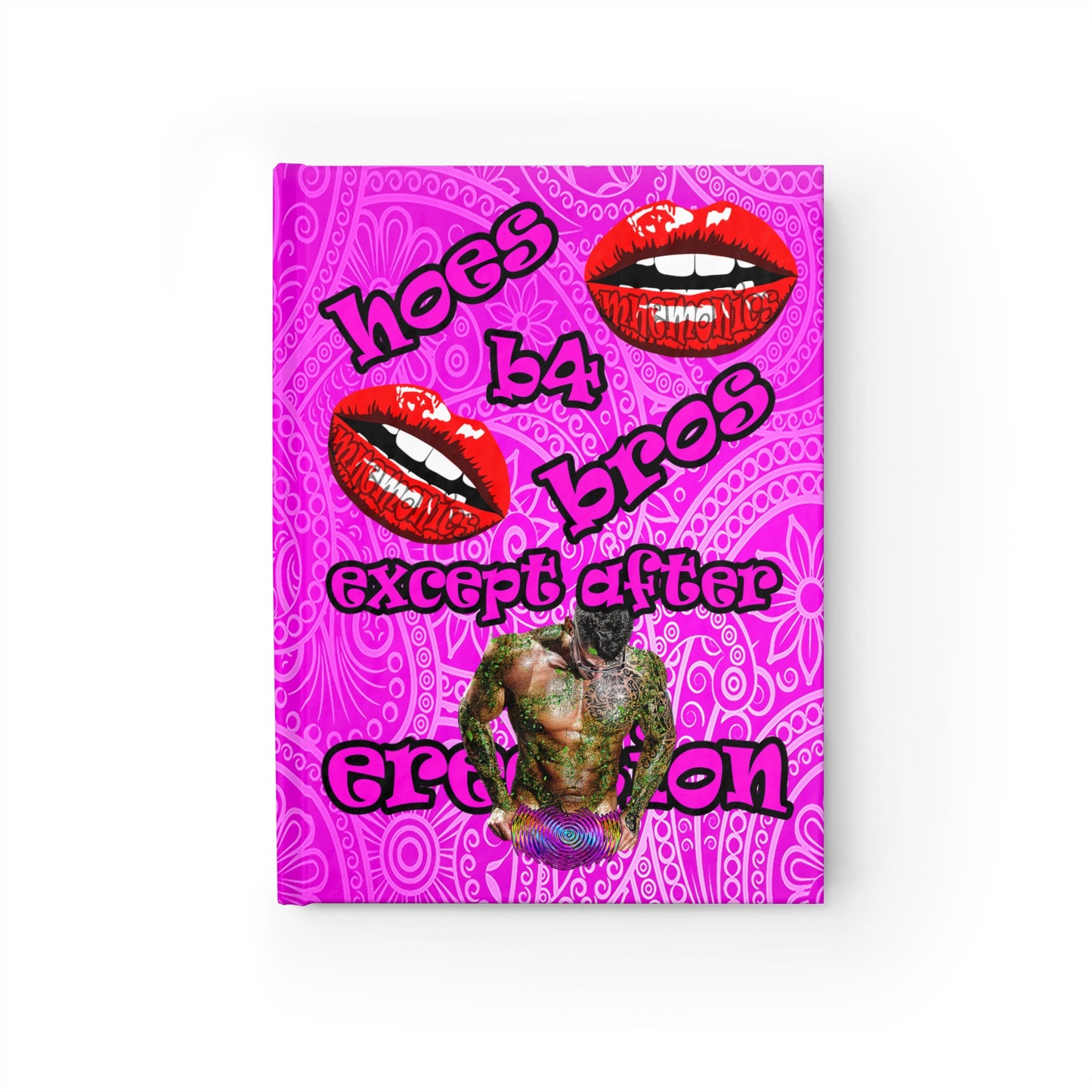 hoes b4 bros - journal-blank (pink swirl)