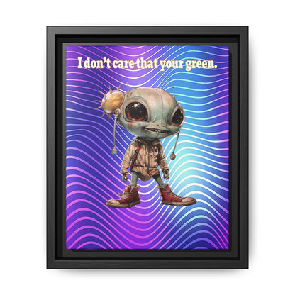 I don't care that your green - framed canvas art (purple wave)