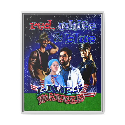 rw&b lives matter - framed canvas art ('snoops' background)