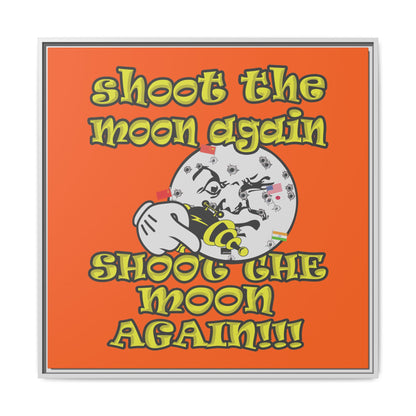 shoot the moon again - framed canvas art (orange)