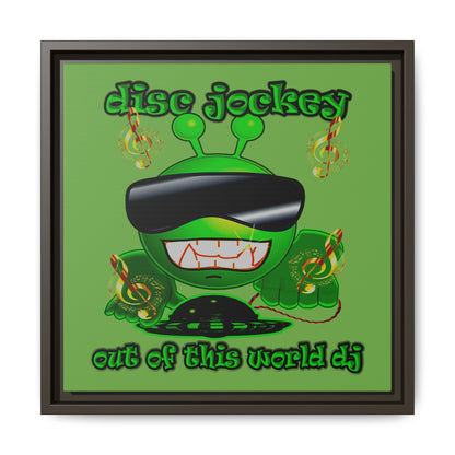 disc jockey - framed canvas art (green)