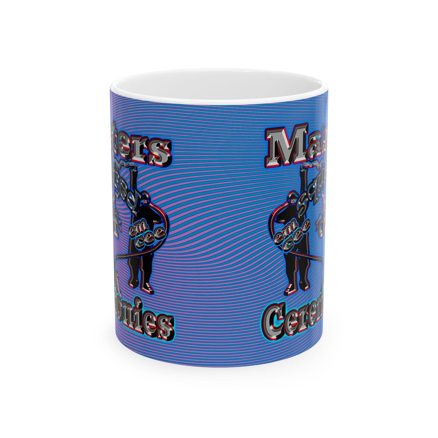 em cee squared - White Mug (light blue-purple wave)