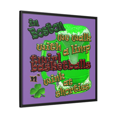 celtics logo - framed canvas art (light purple)