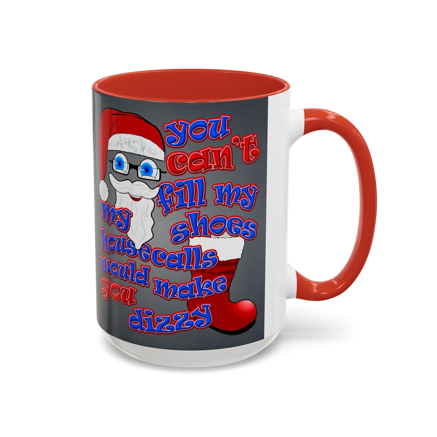 santa's shoes - Accent Mug (grey-light grey)