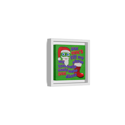 santa's shoes - framed canvas art (green turf)