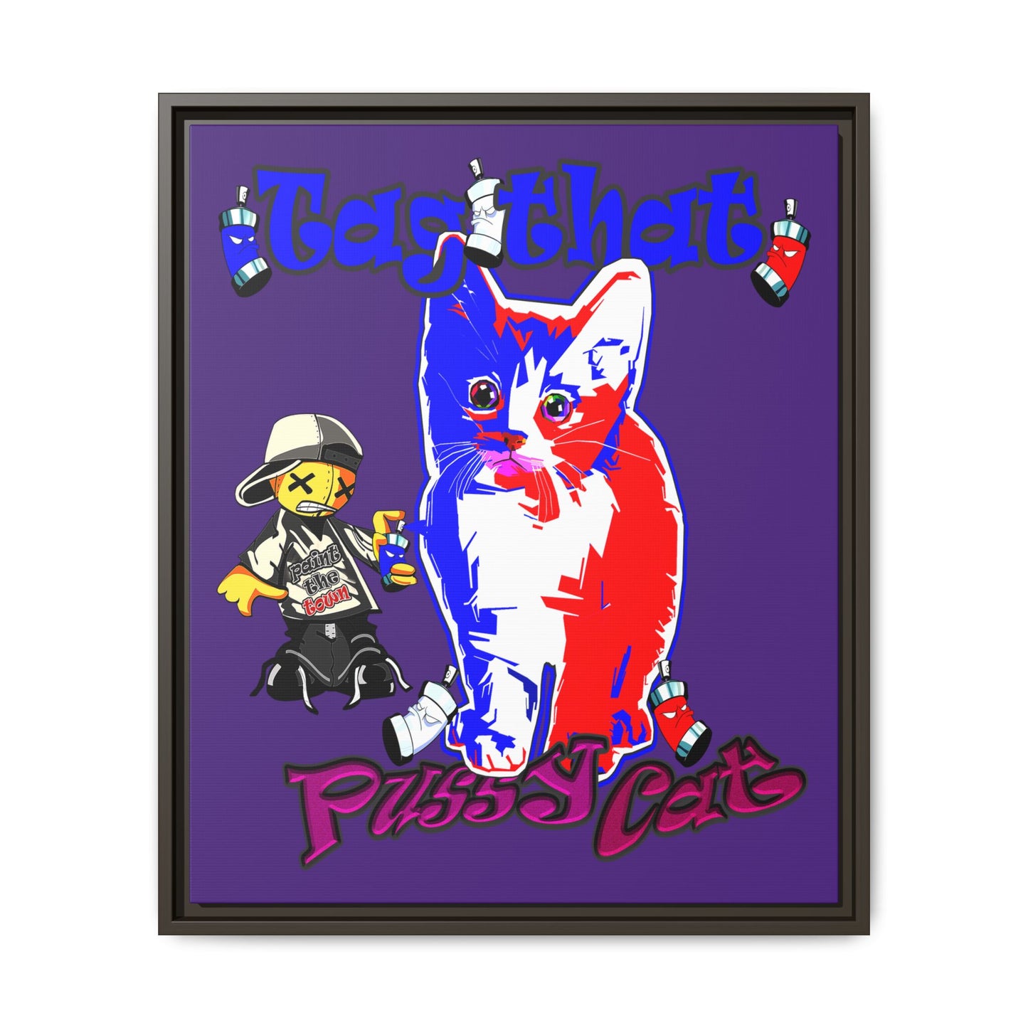 tag that - framed canvas art (purple)