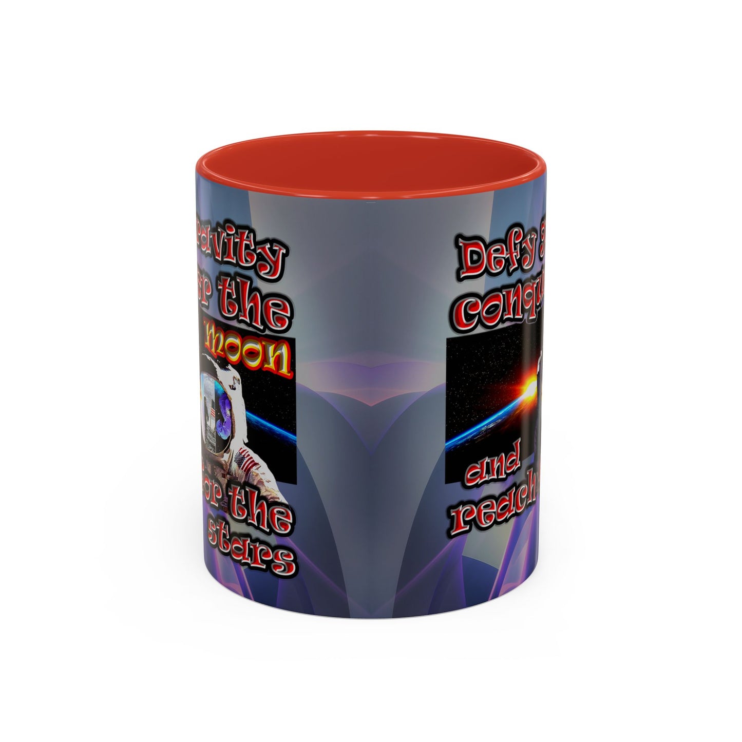 defy conquer reach - Accent Mug (grey-pink wave)