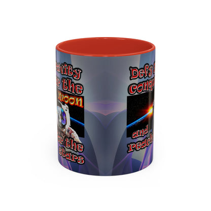 defy conquer reach - Accent Mug (grey-pink wave)