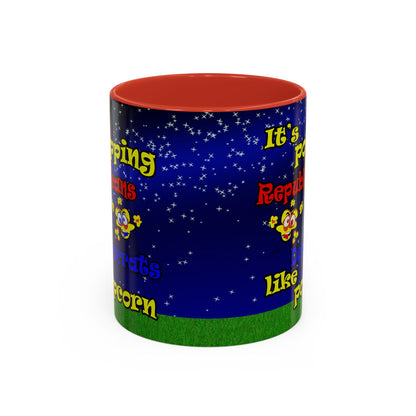 popping like popcorn - Accent Mug ('snoops' background)