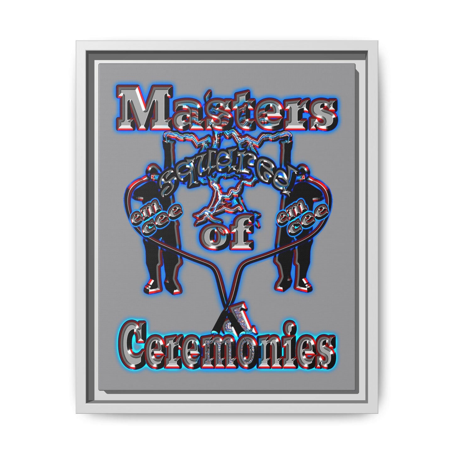 em cee squared - framed canvas art (grey)