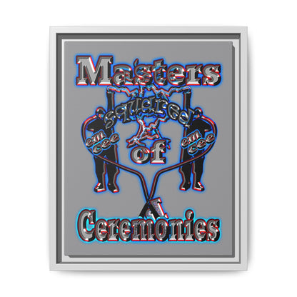 em cee squared - framed canvas art (grey)