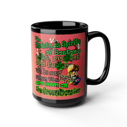 christmas spirits of boston - Black Mug (yellow-orange wave)