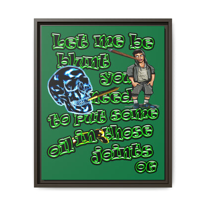 og - framed canvas art (dark green)