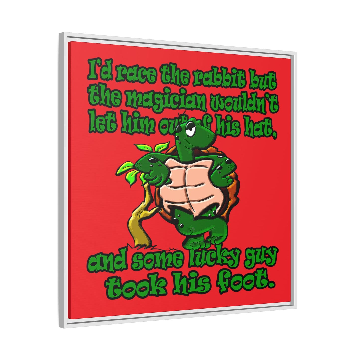 turtle race - framed canvas art (red)