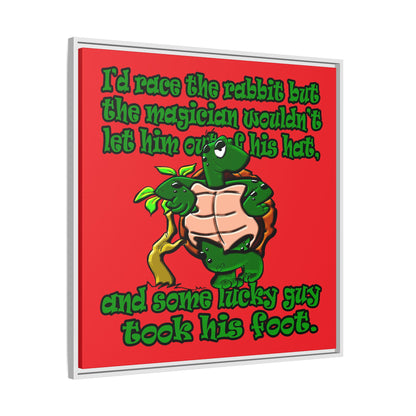 turtle race - framed canvas art (red)