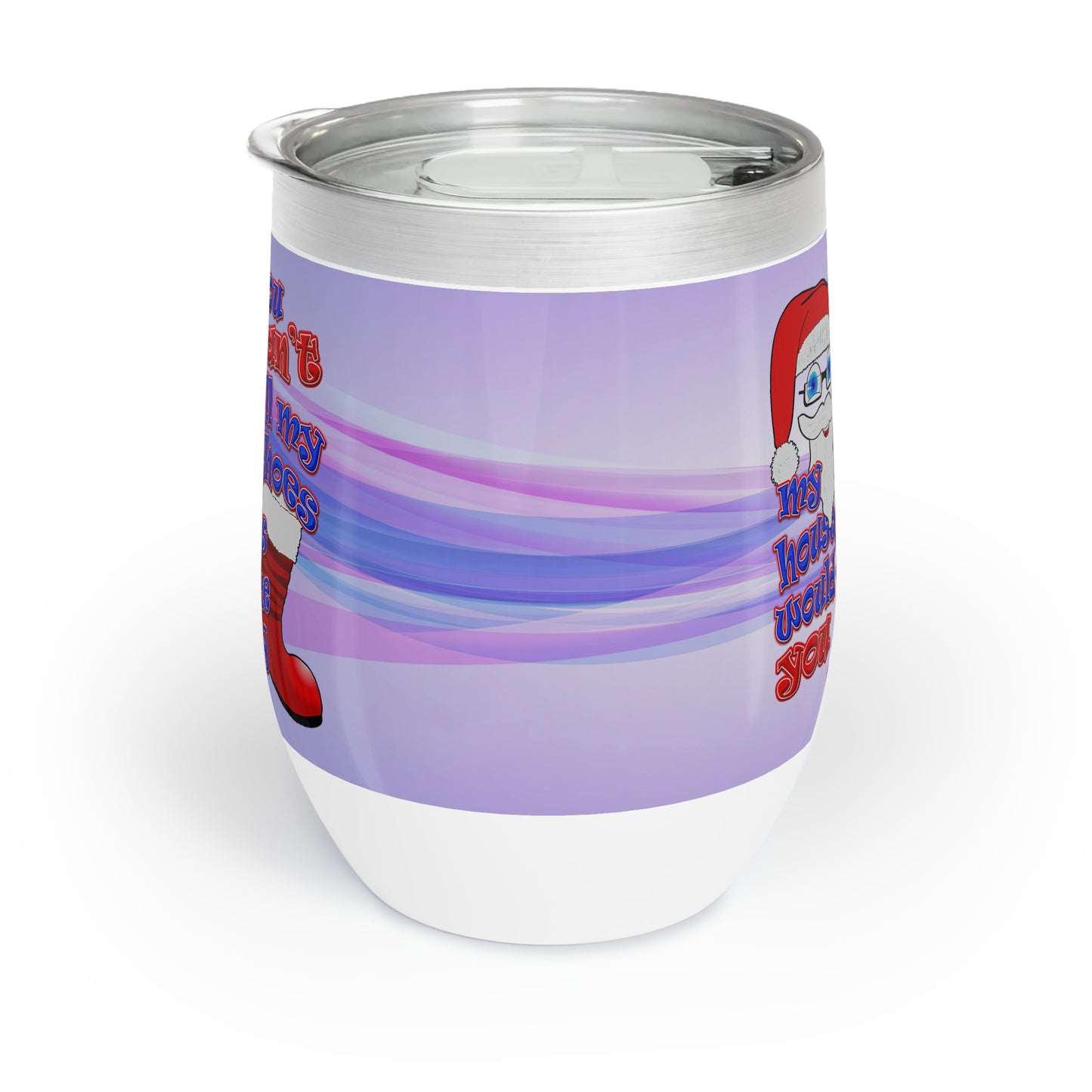 santa's shoes - Chill Wine Tumbler (light blue-pink wave)