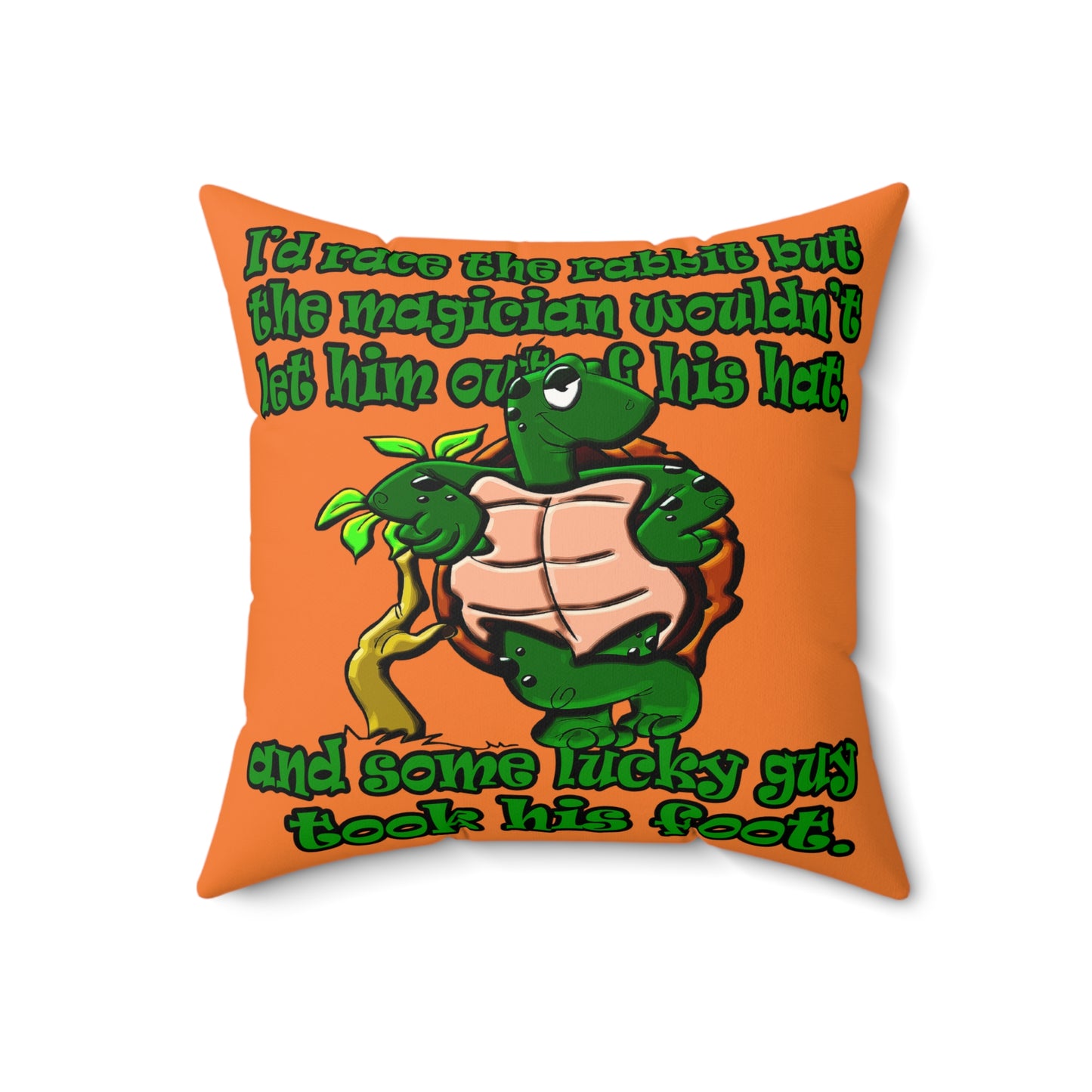 turtle race - Faux Suede Square Pillow - (crusta)